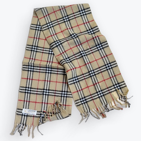 Cashmere Plaid Scarf - Vintage Unisex - Picture 4 of 9